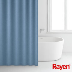 Занавеска для душа 180х200см голубая, полиэстер цена и информация | Аксессуары для ванной комнаты | pigu.lt
