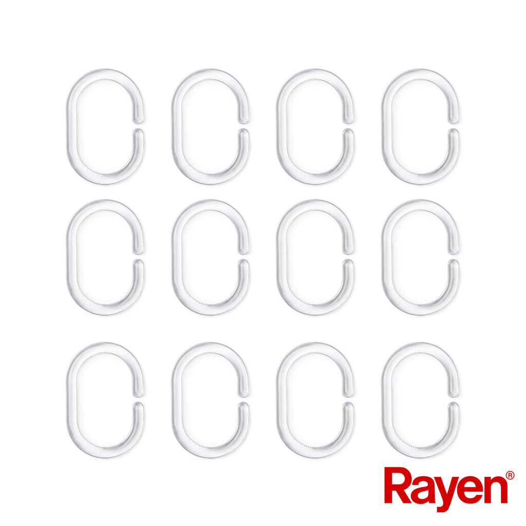 Dušo užuolaida Rayen, 180x200cm, balta/mėlyna kaina ir informacija | Vonios kambario aksesuarai | pigu.lt