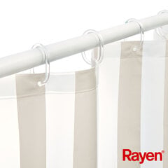 Dušo užuolaida Rayen, 180x200cm, balta/smėlinė kaina ir informacija | Vonios kambario aksesuarai | pigu.lt