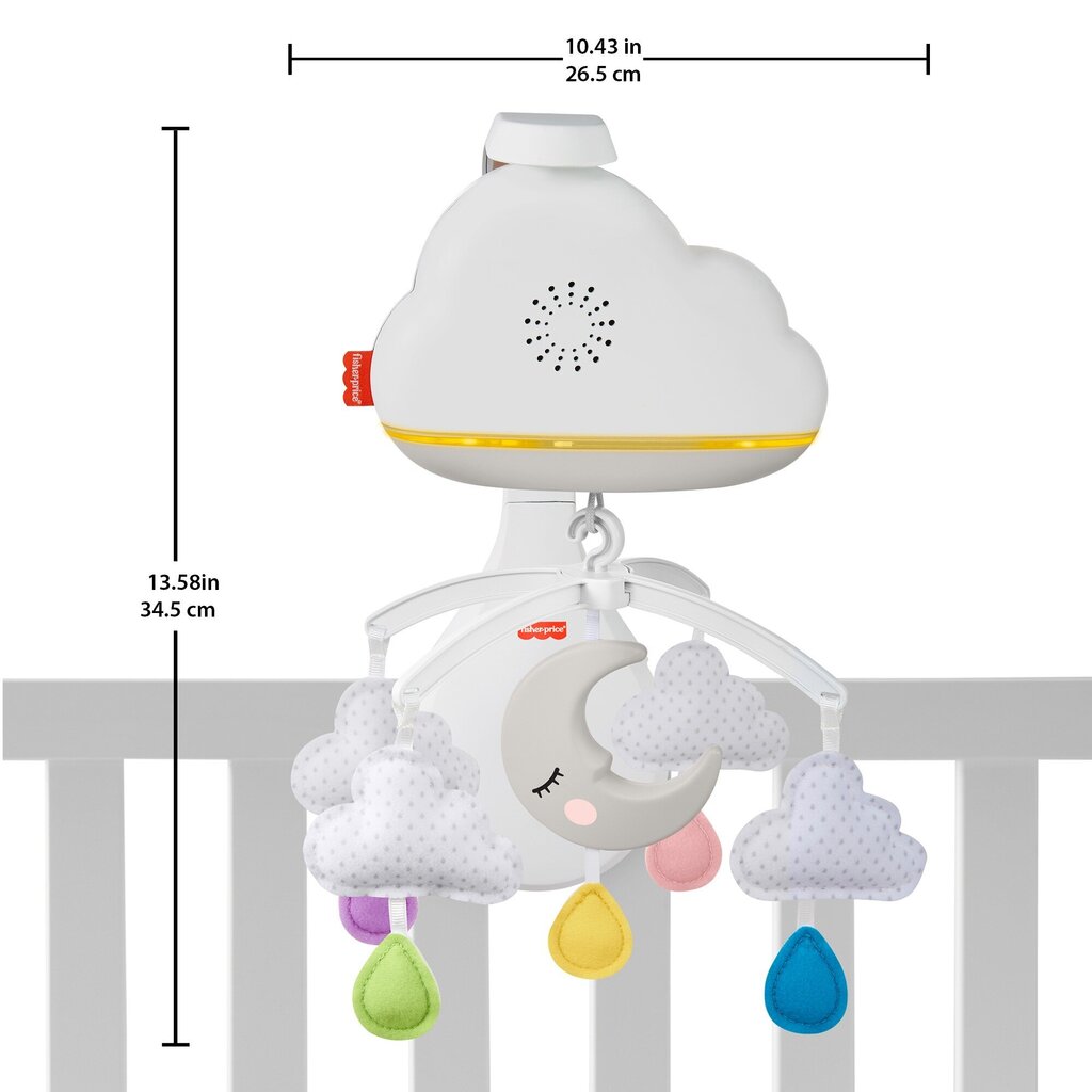 Mobilus projektorius Fisher Price Debesys ir mėnulis kaina ir informacija | Žaislai kūdikiams | pigu.lt