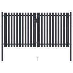 vidaXL Dvigubi vartai 306x220 cm kaina ir informacija | Tvoros ir jų priedai | pigu.lt