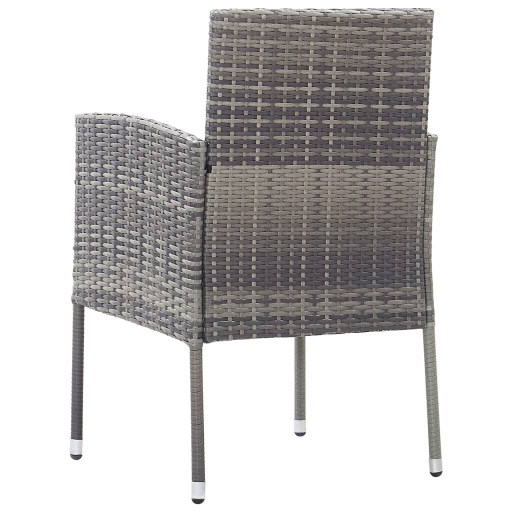 Sodo kėdės vidaXL, pilkos, 4 vnt. kaina ir informacija | Lauko kėdės, foteliai, pufai | pigu.lt