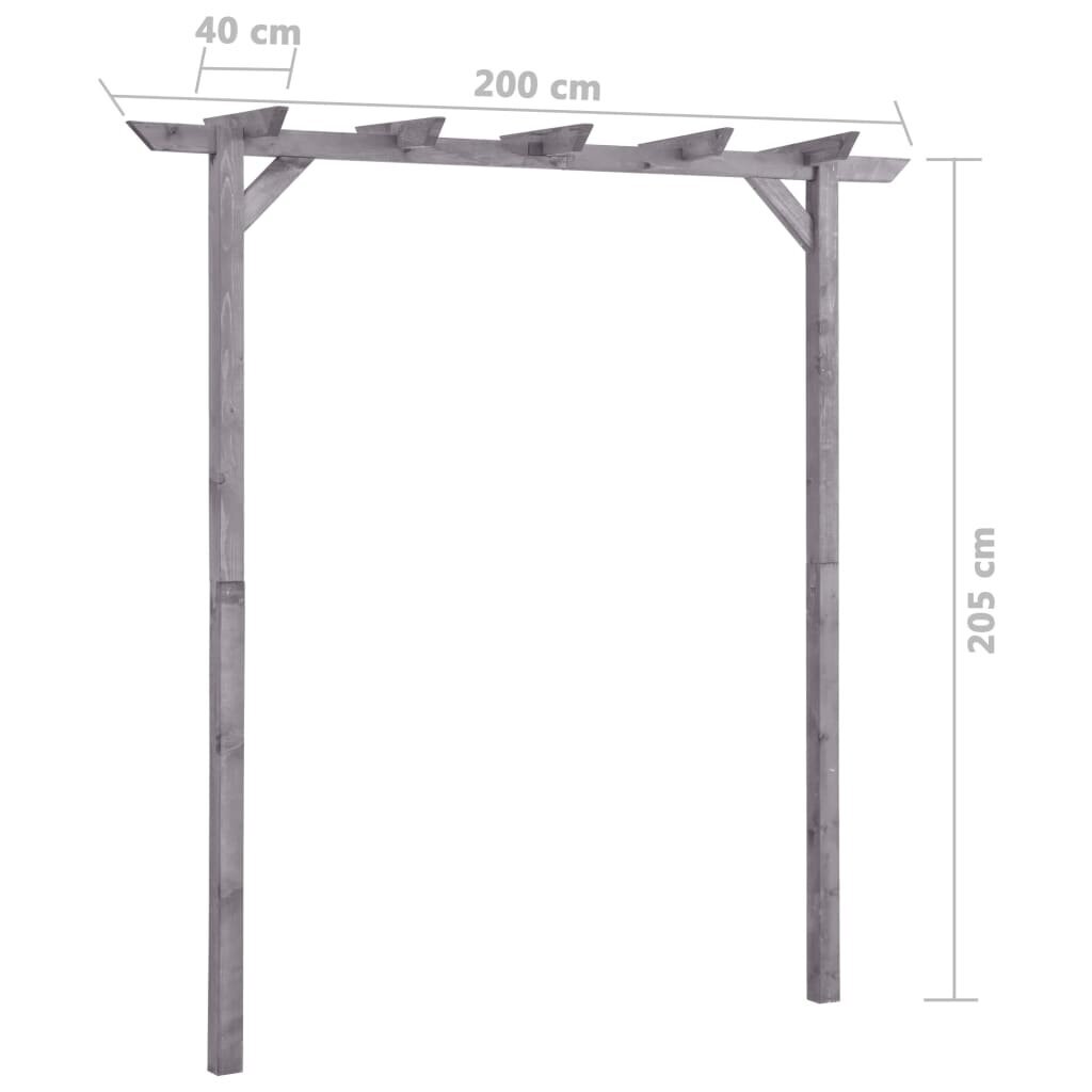 Sodo pergolė, 200x40x205cm, impregnuota pušis, kaina ir informacija | Gėlių stovai, vazonų laikikliai | pigu.lt