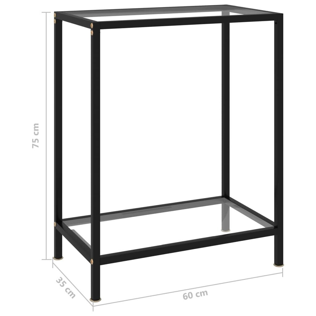 Konsolinis staliukas, 60x35x75cm, grūdintas stiklas, kaina ir informacija | Kavos staliukai | pigu.lt
