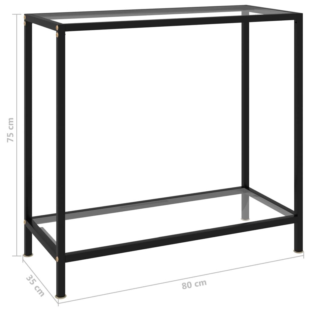 Konsolinis staliukas, 80x35x75cm, grūdintas stiklas, kaina ir informacija | Kavos staliukai | pigu.lt