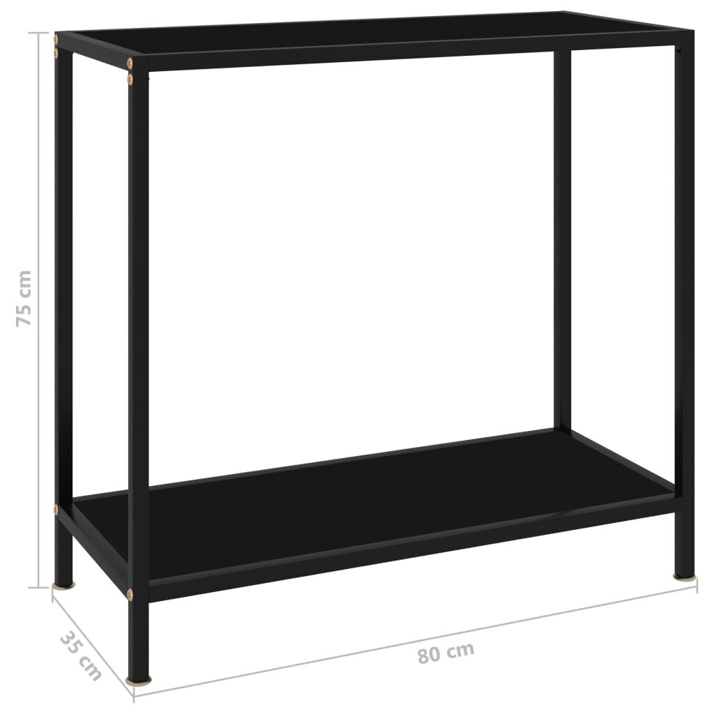 Konsolinis staliukas, 80x35x75 cm, grūdintas stiklas, цена и информация | Stalai-konsolės | pigu.lt