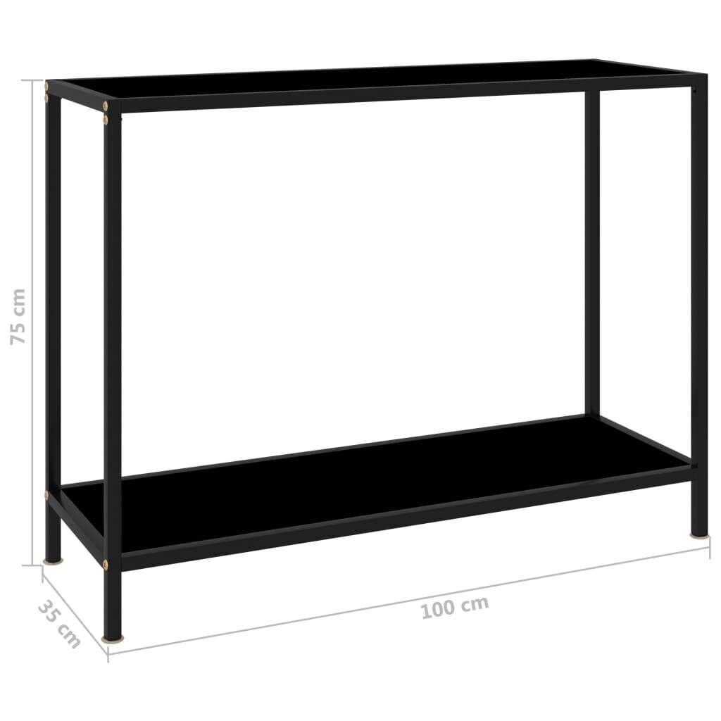 Konsolinis staliukas, 100x35x75 cm, grūdintas stiklas, цена и информация | Stalai-konsolės | pigu.lt