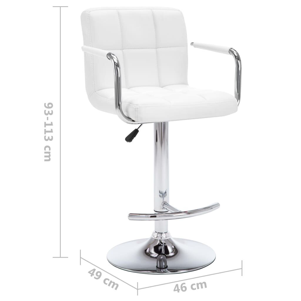 Baro kėdės, 2vnt., balta kaina ir informacija | Virtuvės ir valgomojo kėdės | pigu.lt
