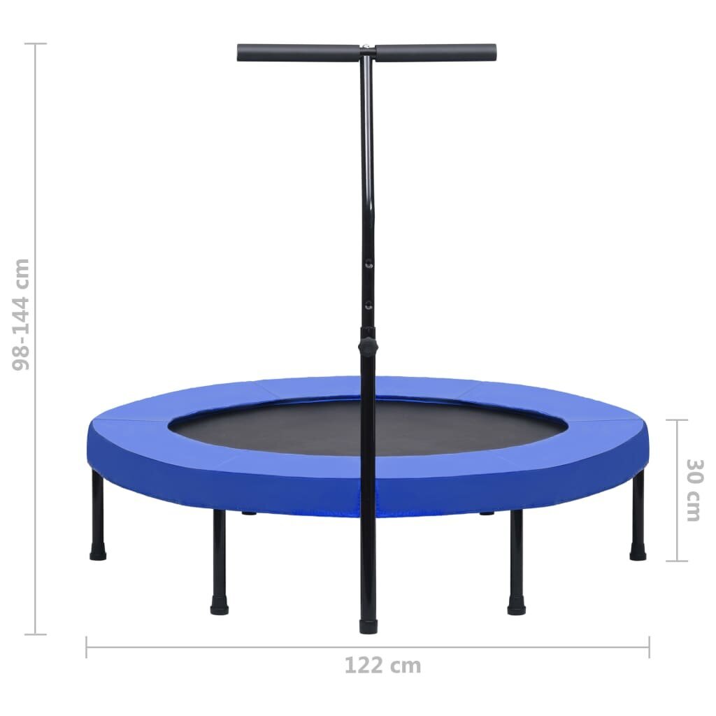 Batutas su rankena ir apsauginiu uždangalu, 122 cm, kaina ir informacija | Sportiniai batutai | pigu.lt