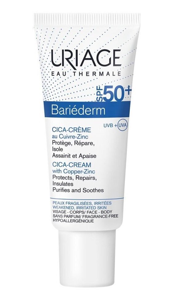 Veido kremas Uriage Bariederm SPF50+, 40 ml kaina ir informacija | Veido kremai | pigu.lt