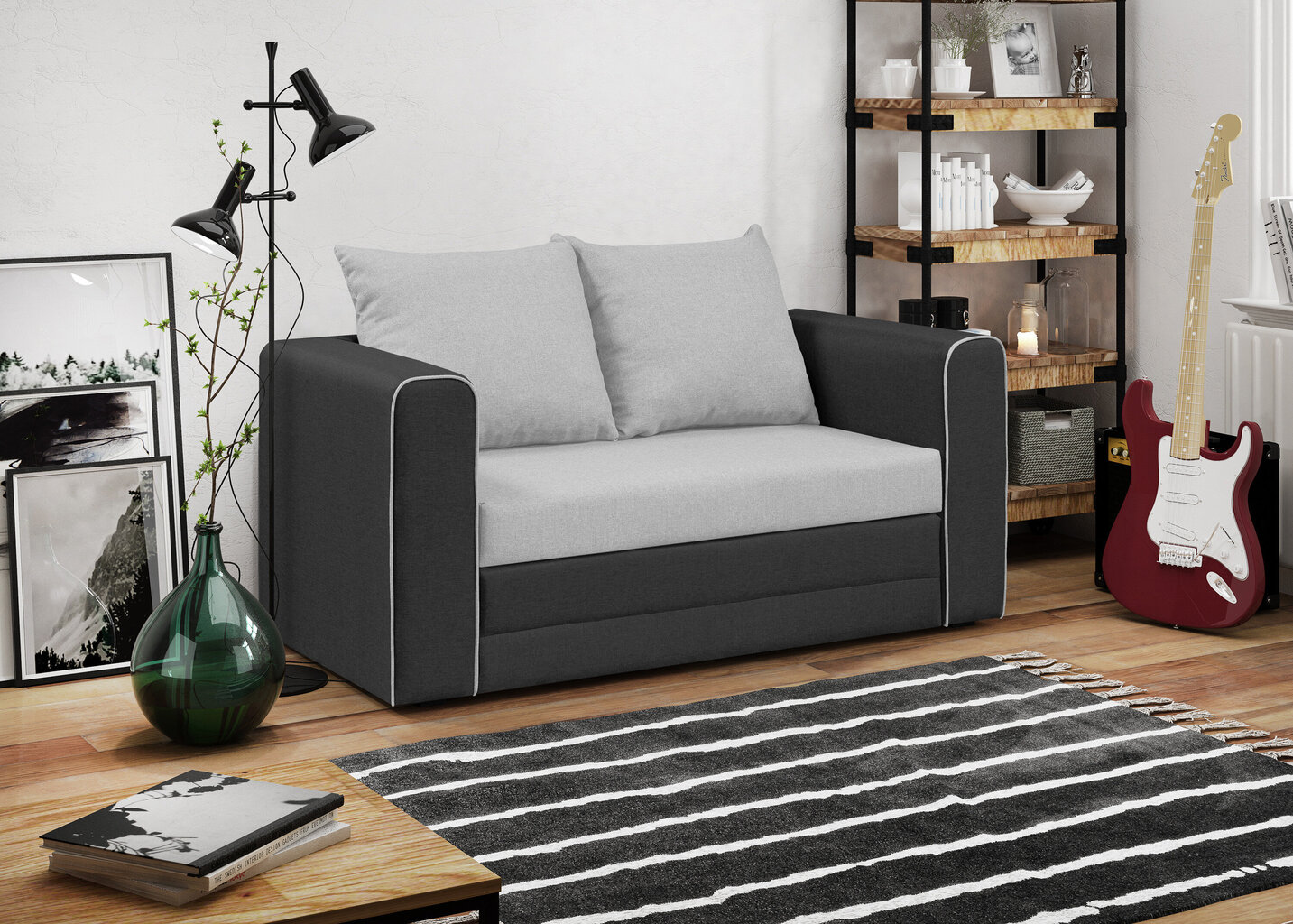 Sofa Bellezza Beta, pilka/juoda цена и информация | Sofos | pigu.lt