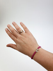 Плетеный браслет из розовой нити "Золотая бабочка" цена и информация | Женские браслеты | pigu.lt
