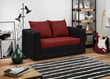 Sofa Bellezza Beta, juoda/raudona kaina ir informacija | Sofos | pigu.lt