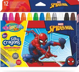 Išsukamos šilkinės kreidelės Colorino Marvel Spider-Man, 3 in 1, 12 spalvų kaina ir informacija | Piešimo, tapybos, lipdymo reikmenys | pigu.lt