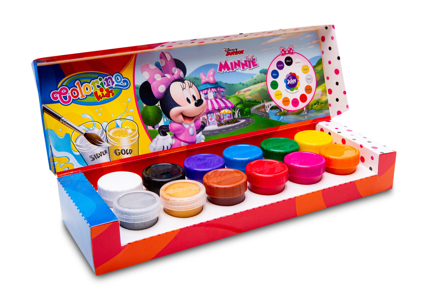 Guašas Colorino Disney Junior Minnie, 12 spalvų, 20 ml (sidarbinė ir auksinė spalvos) цена и информация | Piešimo, tapybos, lipdymo reikmenys | pigu.lt