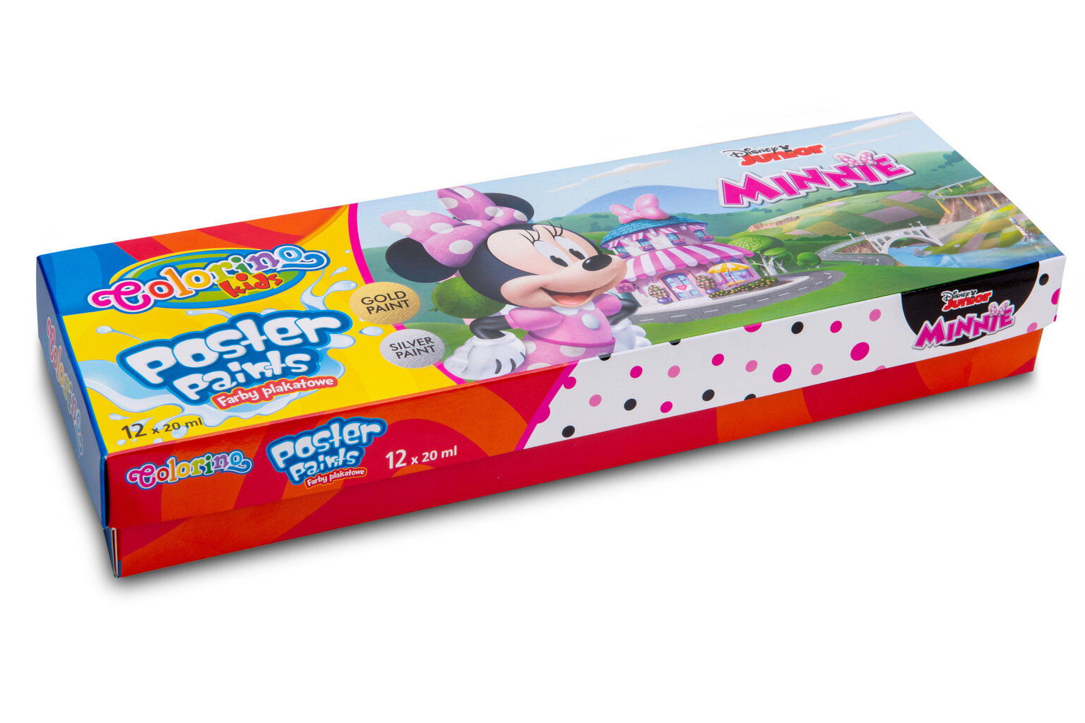 Guašas Colorino Disney Junior Minnie, 12 spalvų, 20 ml (sidarbinė ir auksinė spalvos) kaina ir informacija | Piešimo, tapybos, lipdymo reikmenys | pigu.lt