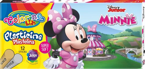 Plastilinas Colorino Disney Junior Minnie, 12 spalvų (sidabrinė ir auksinė spalvos) kaina ir informacija | Piešimo, tapybos, lipdymo reikmenys | pigu.lt