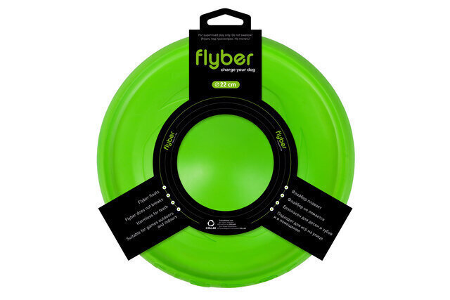 Puller skraidanti lėkštė šunims Flyber, 22 cm, žalia kaina ir informacija | Žaislai šunims | pigu.lt