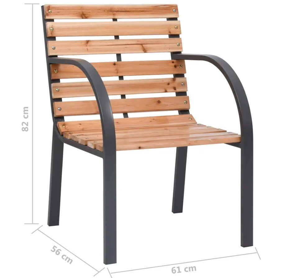 Sodo kėdės, rudos, 2 vnt. kaina ir informacija | Lauko kėdės, foteliai, pufai | pigu.lt
