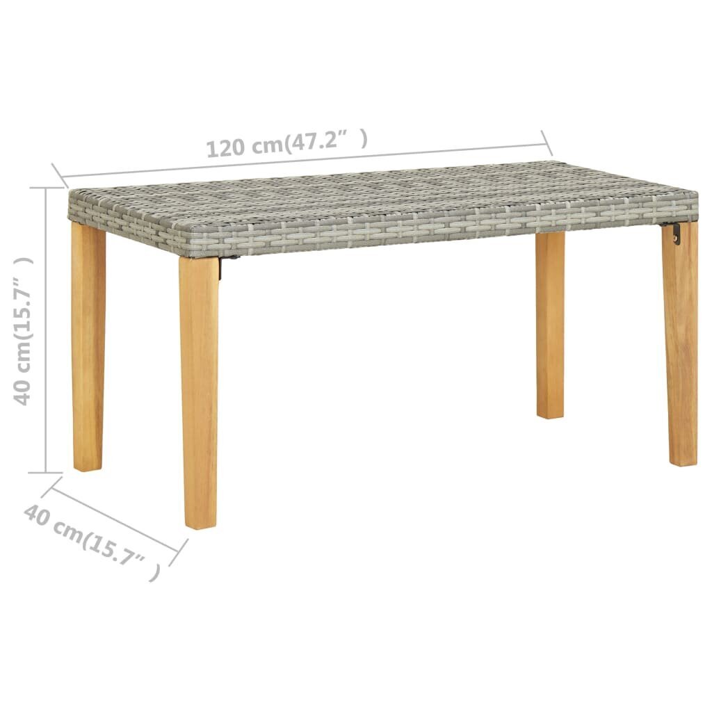 Sodo suoliukas, pilkas, 120cm kaina ir informacija | Lauko stalai, staliukai | pigu.lt