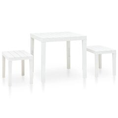 Садовый стол с 2 скамейками, белый цена и информация | Комплекты уличной мебели | pigu.lt