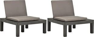 Садовые стулья с подушками, 2 шт., антрацит цена и информация | Садовые стулья, кресла, пуфы | pigu.lt