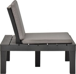 Садовое кресло с подушкой, цвет антрацит цена и информация | Садовые стулья, кресла, пуфы | pigu.lt