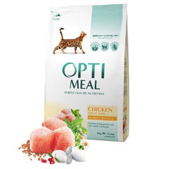 OPTIMEAL™. Super Premium Полноценный сухой корм для взрослых кошек с курицей, 4 кг цена и информация | Сухой корм для кошек | pigu.lt