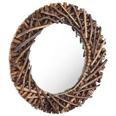 Настенное зеркало, 60 см, коричневое цена и информация | Зеркала | pigu.lt