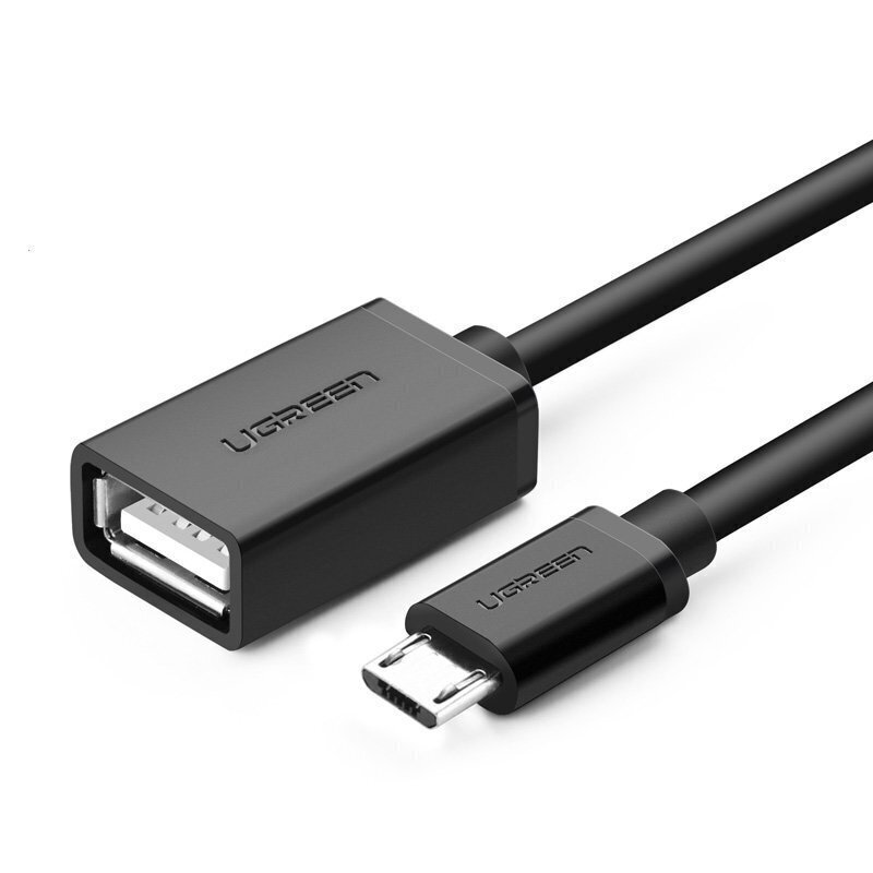 Adapteris Ugreen USB (female) - micro USB (male) OTG 12 cm USB 2.0 480 Mbps, juodas (US133 10396) цена и информация | Laidai telefonams | pigu.lt