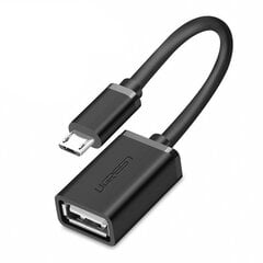Адаптер Ugreen USB (мама) - micro USB (male) OTG 12 см USB 2.0 480 Мбит / с, черный (US133 10396) цена и информация | Кабели для телефонов | pigu.lt