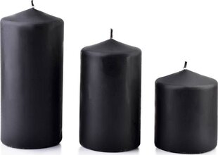 Žvakė Classic Candles Black, 10 cm kaina ir informacija | Žvakės, Žvakidės | pigu.lt