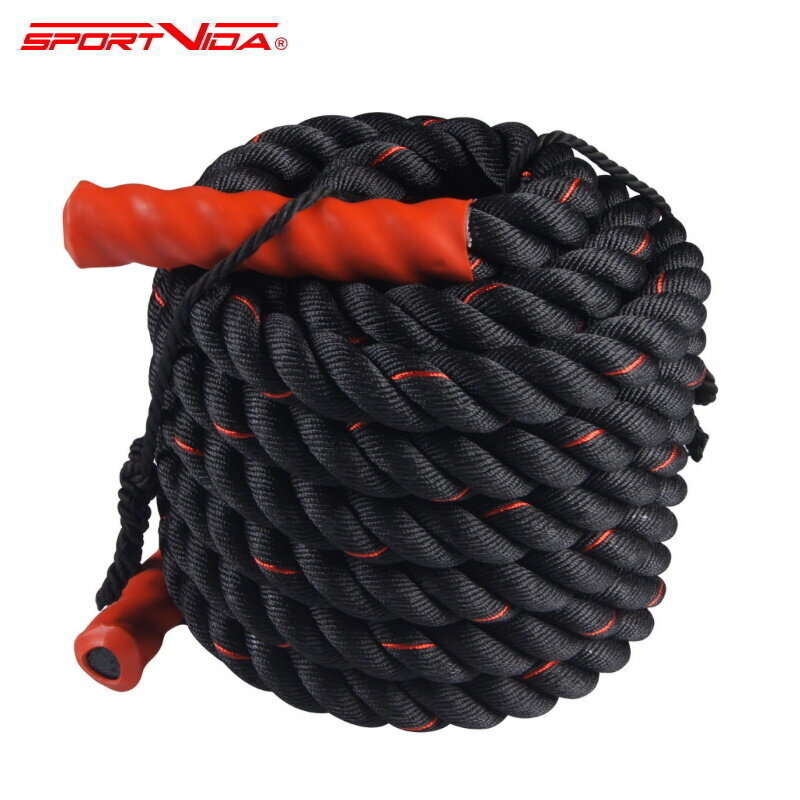 Treniruočių virvė SportVida, 9 m, juoda kaina ir informacija | Kitos fitneso prekės | pigu.lt