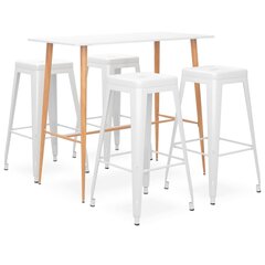 Комплект мебели для бара из 5 предметов, белый цена и информация | Комплекты мебели для столовой | pigu.lt