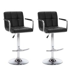 Полосатые барные стулья, черные, 2 шт. цена и информация | Стулья для кухни и столовой | pigu.lt