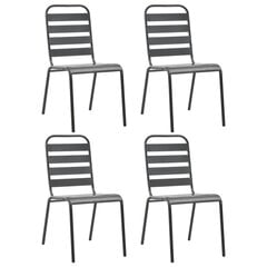 Lauko kėdės, 4 vnt., pilkos kaina ir informacija | Lauko kėdės, foteliai, pufai | pigu.lt