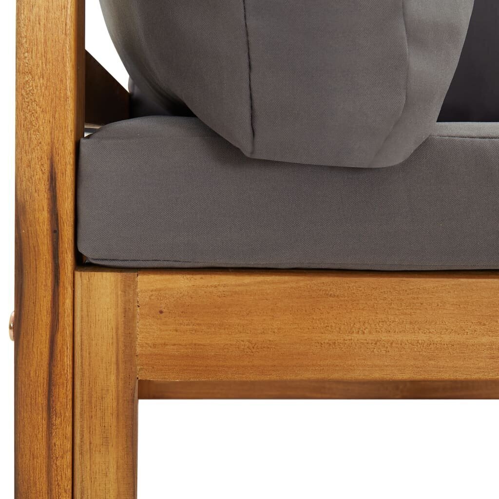Modulinės kampinės sofos su pagalvėmis, 2 vnt., pilkos kaina ir informacija | Lauko kėdės, foteliai, pufai | pigu.lt