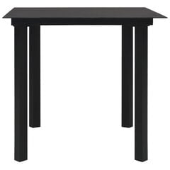 Sodo valgomojo stalas, juodas, 80x80x74cm kaina ir informacija | Lauko stalai, staliukai | pigu.lt