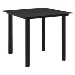 Садовый обеденный стол, черный, 80x80x74 см цена и информация | Садовые столы, столики | pigu.lt