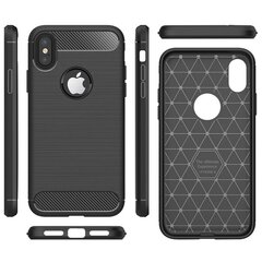 Carbon dėklas telefonui, skirtas iPhone X / Xs, juodas kaina ir informacija | Telefono dėklai | pigu.lt