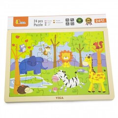 Деревянный пазл "Puzzle Safari", 24шт. цена и информация | Пазлы | pigu.lt