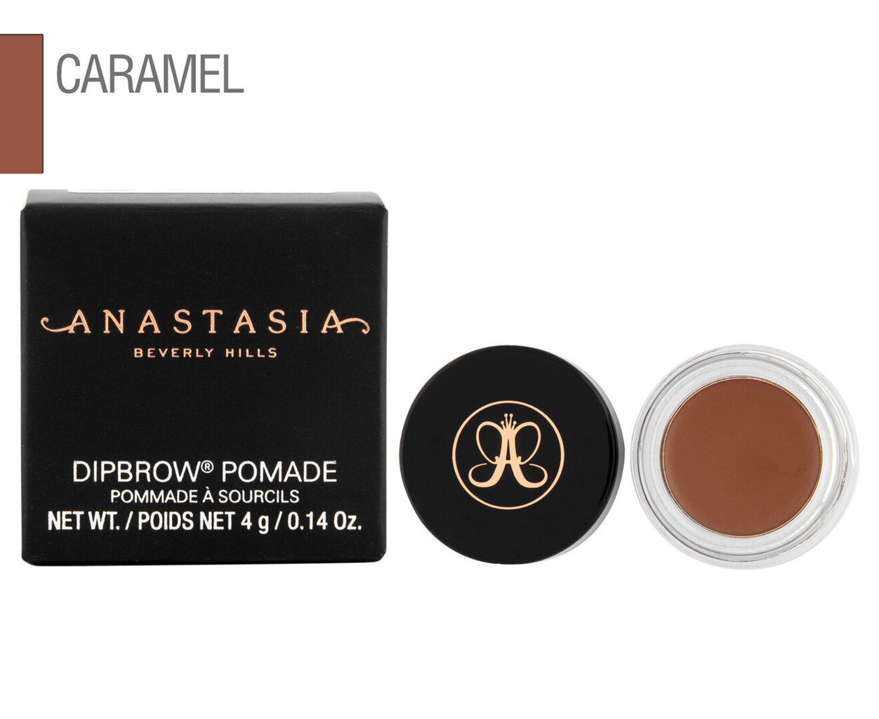 Antakių gelis Anastasia Beverly Hills Dipbrow Pomade, 4 g, Caramel kaina ir informacija | Antakių dažai, pieštukai | pigu.lt