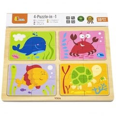 Красочный пазл Viga, 4 шт. цена и информация | Игрушки для малышей | pigu.lt