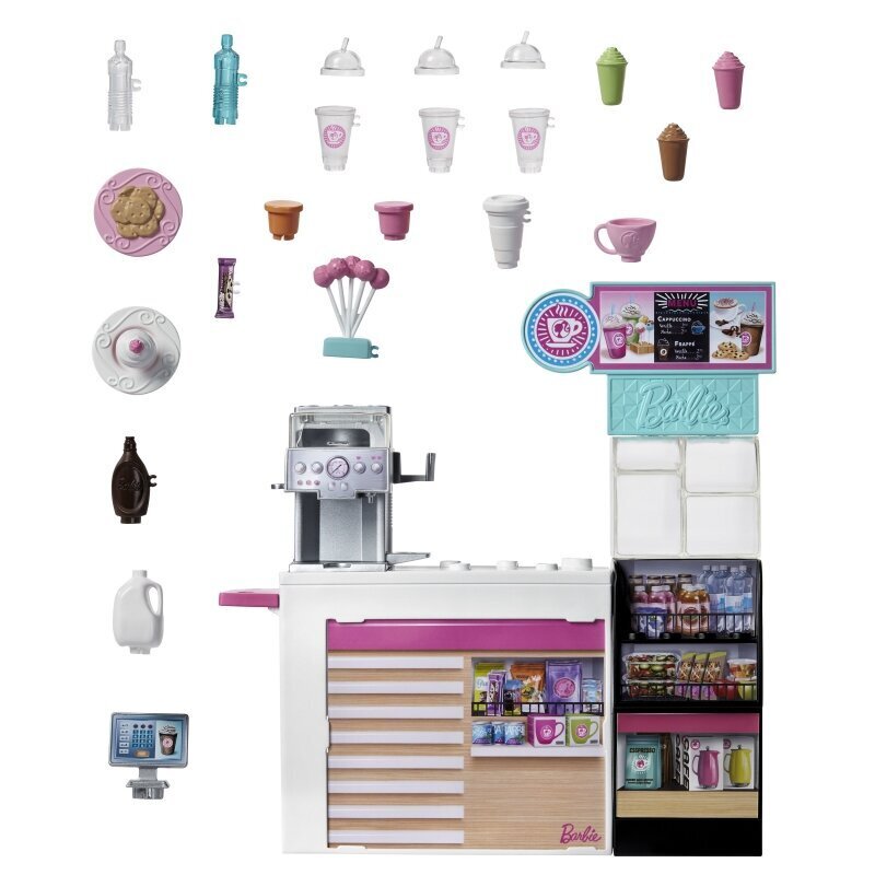 Lėlės Barbie rinkinys „Kavos parduotuvė“ kaina ir informacija | Žaislai mergaitėms | pigu.lt
