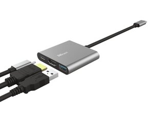 Adapteris Trust Dalyx 3-in-1 USB-C/USB-A/HDMI, 10 cm kaina ir informacija | Trust Kompiuterių priedai | pigu.lt