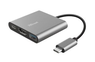 Adapteris Trust Dalyx 3-in-1 USB-C/USB-A/HDMI, 10 cm kaina ir informacija | Trust Kompiuterių priedai | pigu.lt