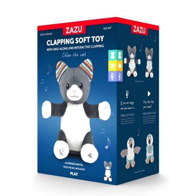 Zazu Chloe Cat - Soft toy who sing songs and clap hands for childrens (0+) kaina ir informacija | Žaislai kūdikiams | pigu.lt
