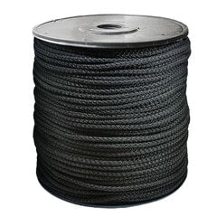 Веревка для вязания 5.5 мм. цвет черный глянцевый(Нр. 107) 200 м. цена и информация | Принадлежности для вязания крючком | pigu.lt