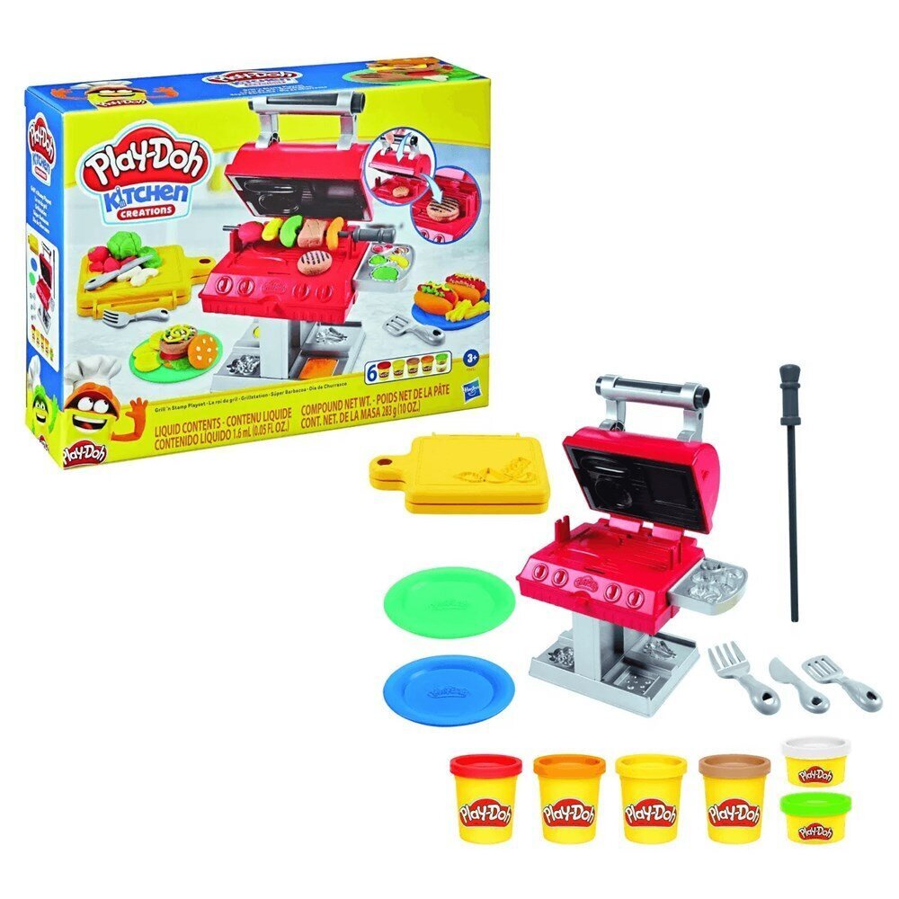 Plastilino rinkinys Grilis Play-Doh Kitchen Creations kaina ir informacija | Lavinamieji žaislai | pigu.lt