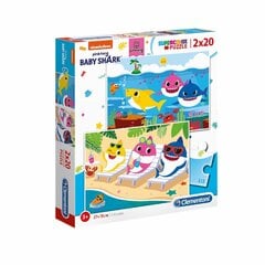 Головоломка Clementoni Baby Shark, 2 x 20 д. цена и информация | Пазлы | pigu.lt